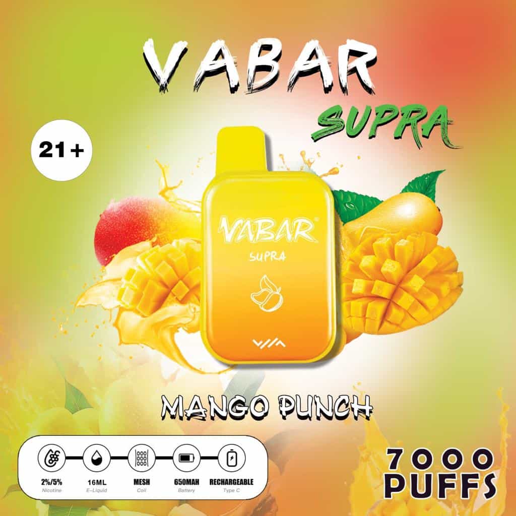 VABAR SUPRA Disposable 7000 Puffs Mango Peach VABAR SUPRA Disposable 7000 Puffs Mango Peach