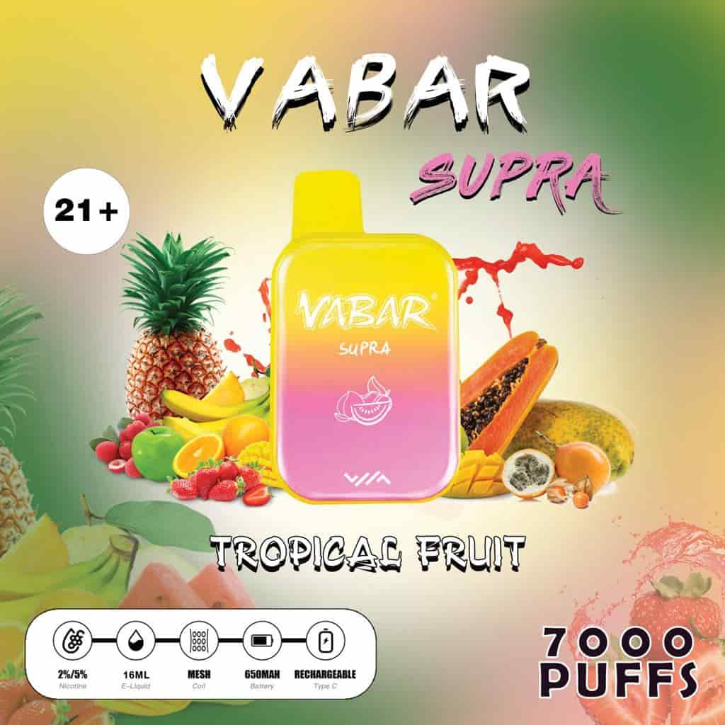 VABAR SUPRA Disposable 7000 Puffs Tropical Fruit VABAR SUPRA Disposable 7000 Puffs Tropical Fruit