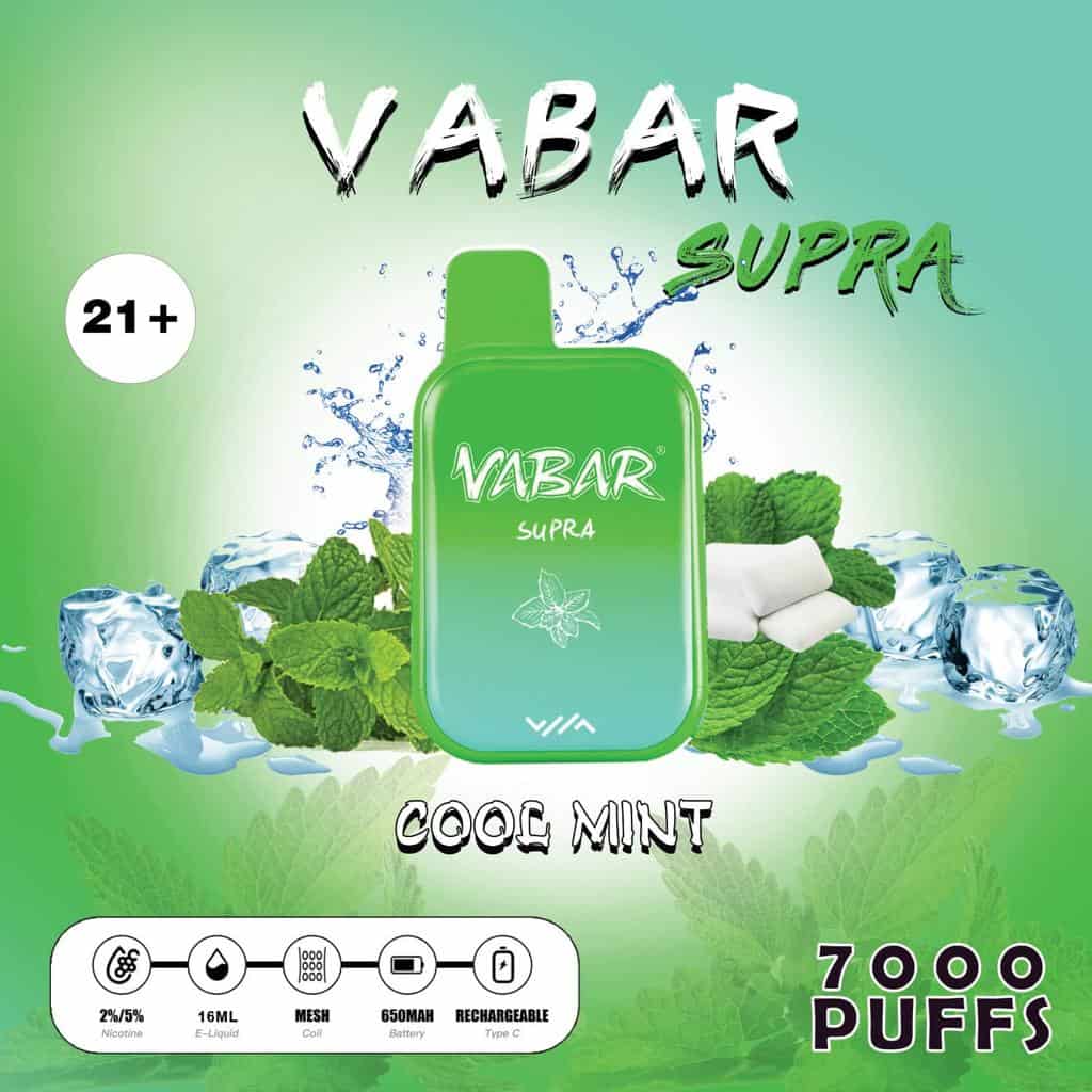 VABAR SUPRA Disposable Vape 7000 Puffs Cool Mint VABAR SUPRA Disposable Vape 7000 Puffs Cool Mint