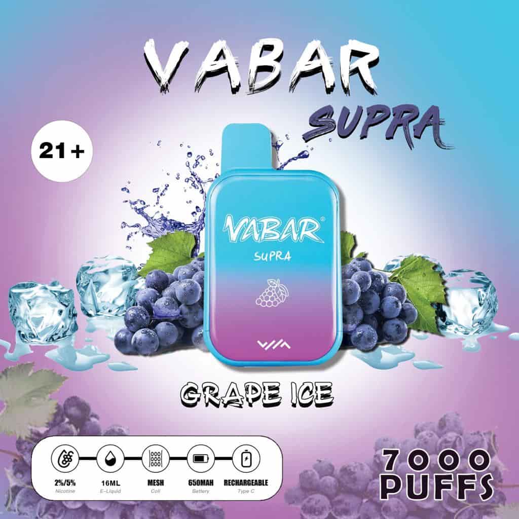 VABAR SUPRA Disposable Vape 7000 Puffs Grape Ice VABAR SUPRA Disposable Vape 7000 Puffs Grape Ice