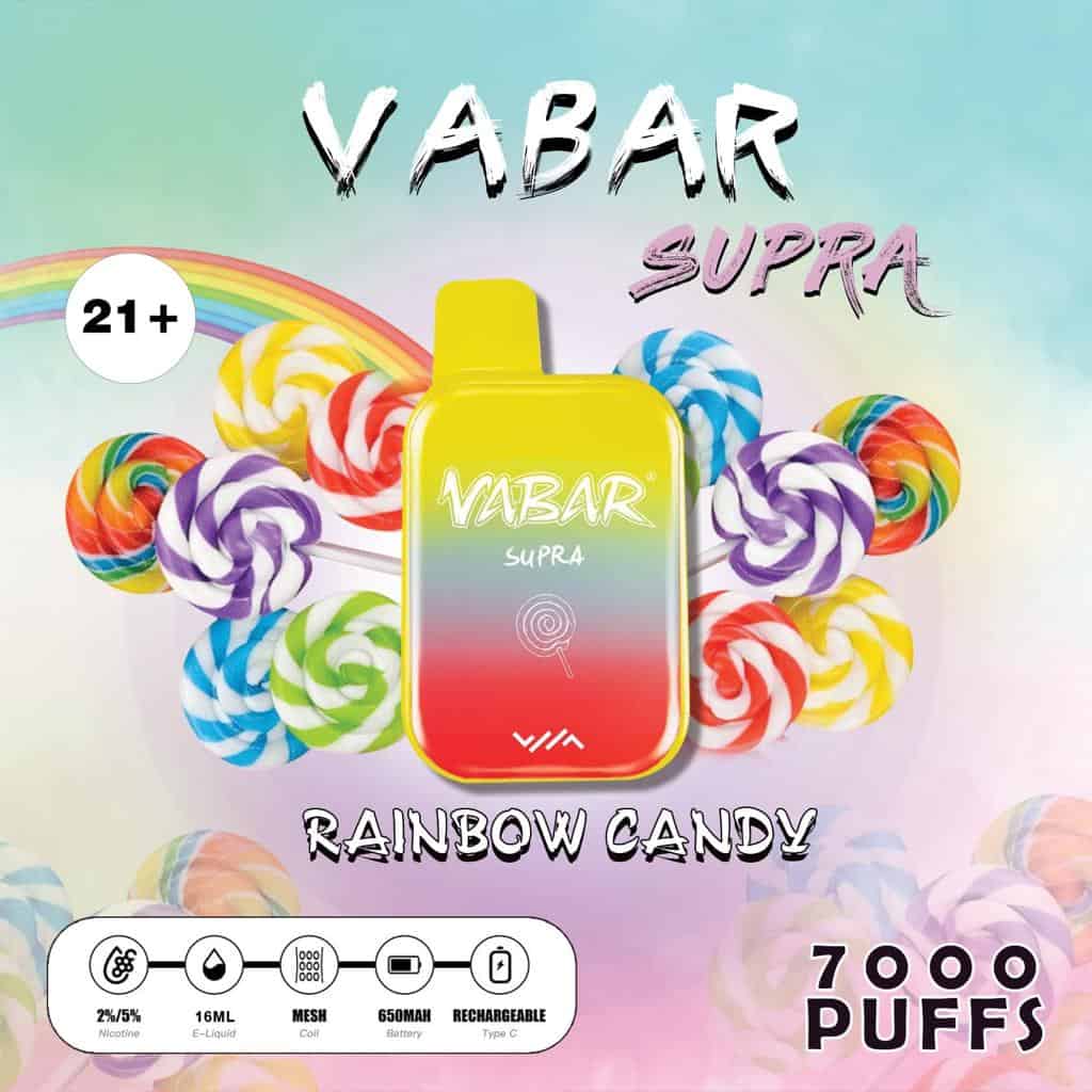 VABAR SUPRA Disposable Vape 7000 Puffs Rainbow Candy VABAR SUPRA Disposable Vape 7000 Puffs Rainbow Candy