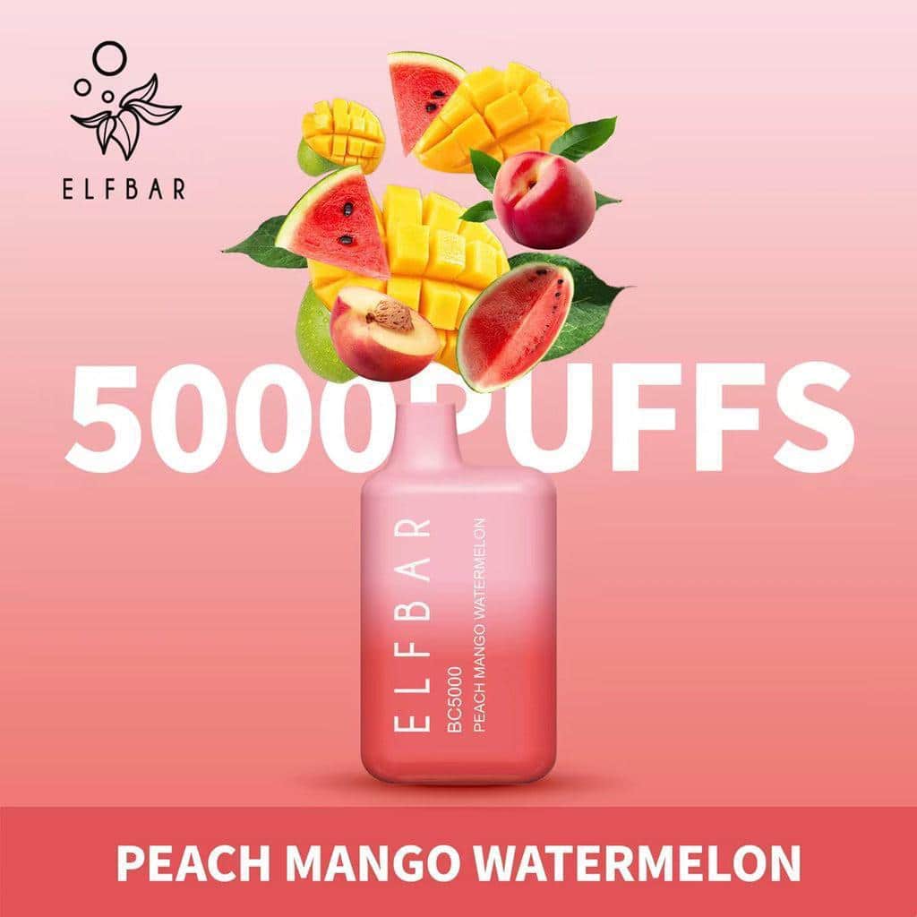 Elf Bar BC5000 Disposable Vape Peach Mango Watermelon UAE Elf Bar BC5000 Disposable Vape Peach Mango Watermelon UAE