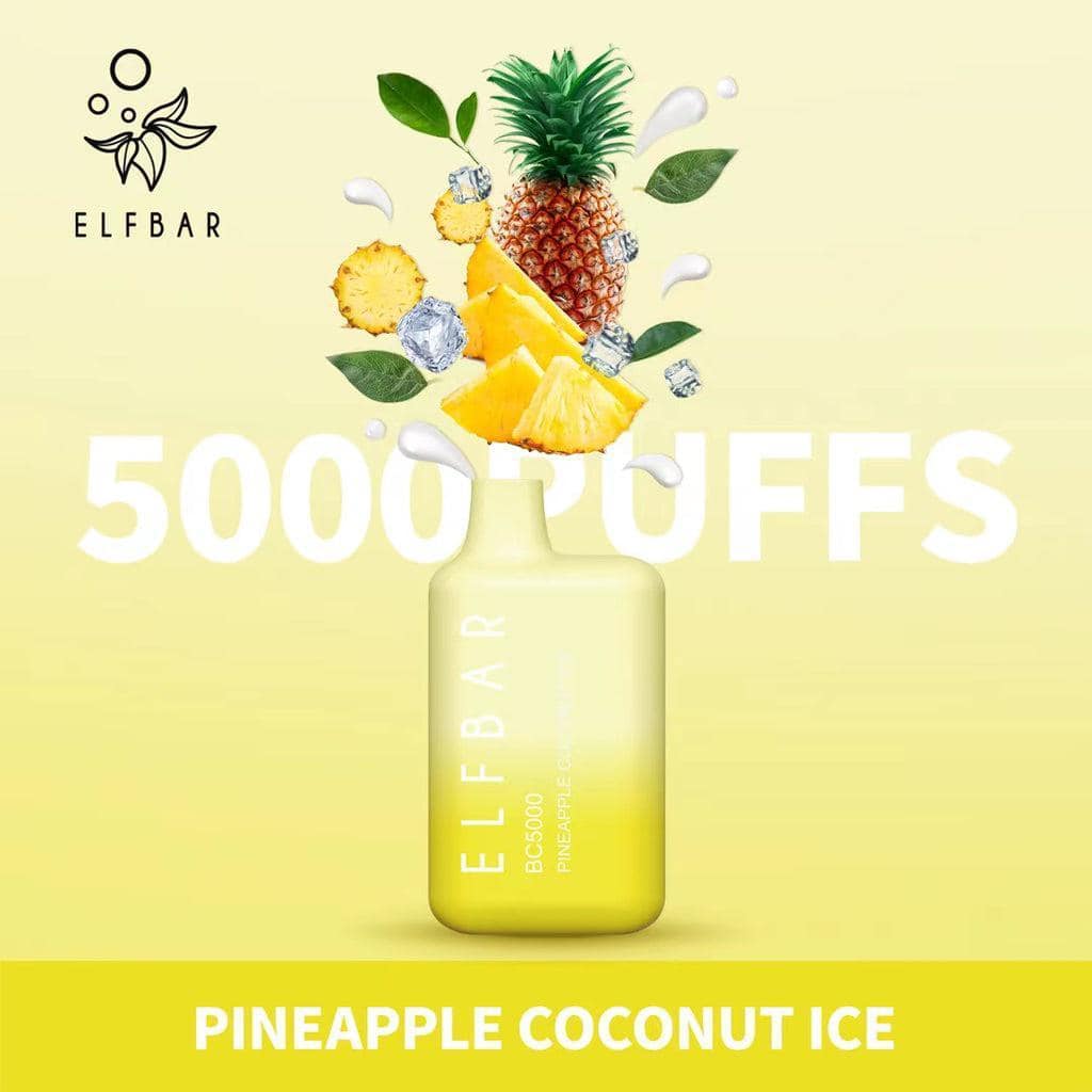 Elf Bar BC5000 Disposable Vape Pineapple Coconut Ice in Dubai Elf Bar BC5000 Disposable Vape Pineapple Coconut Ice in Dubai