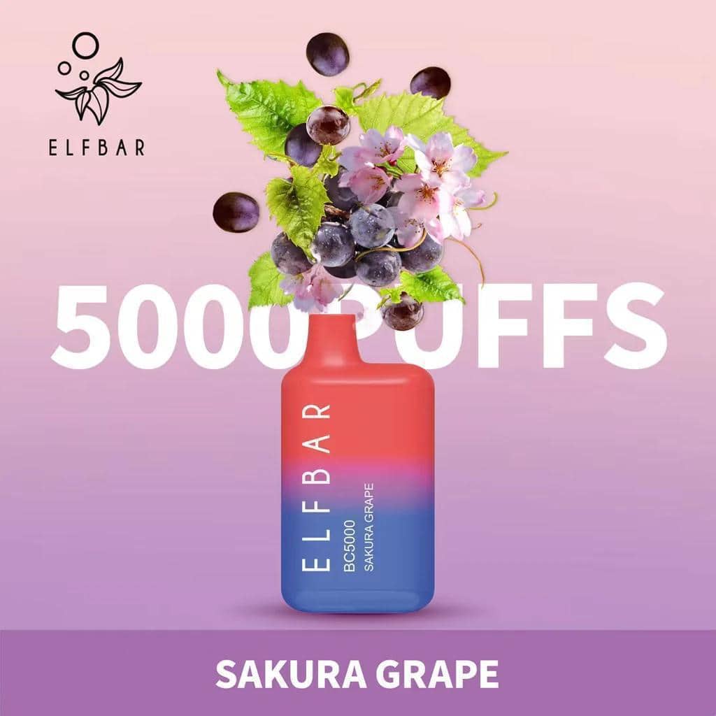 Elf Bar BC5000 Disposable Vape Sakura Grape in UAE Elf Bar BC5000 Disposable Vape Sakura Grape in UAE