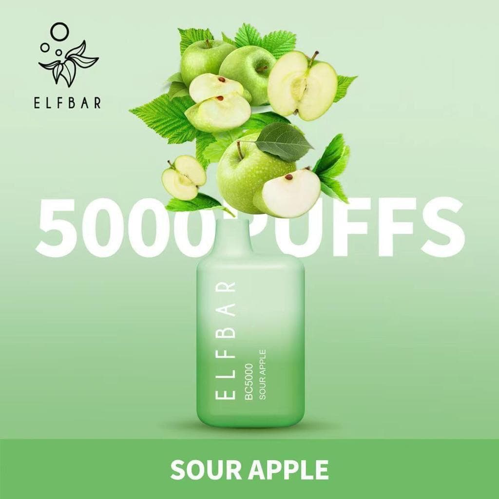 Elf Bar BC5000 Disposable Vape Sour Apple in Dubai Elf Bar BC5000 Disposable Vape Sour Apple in Dubai