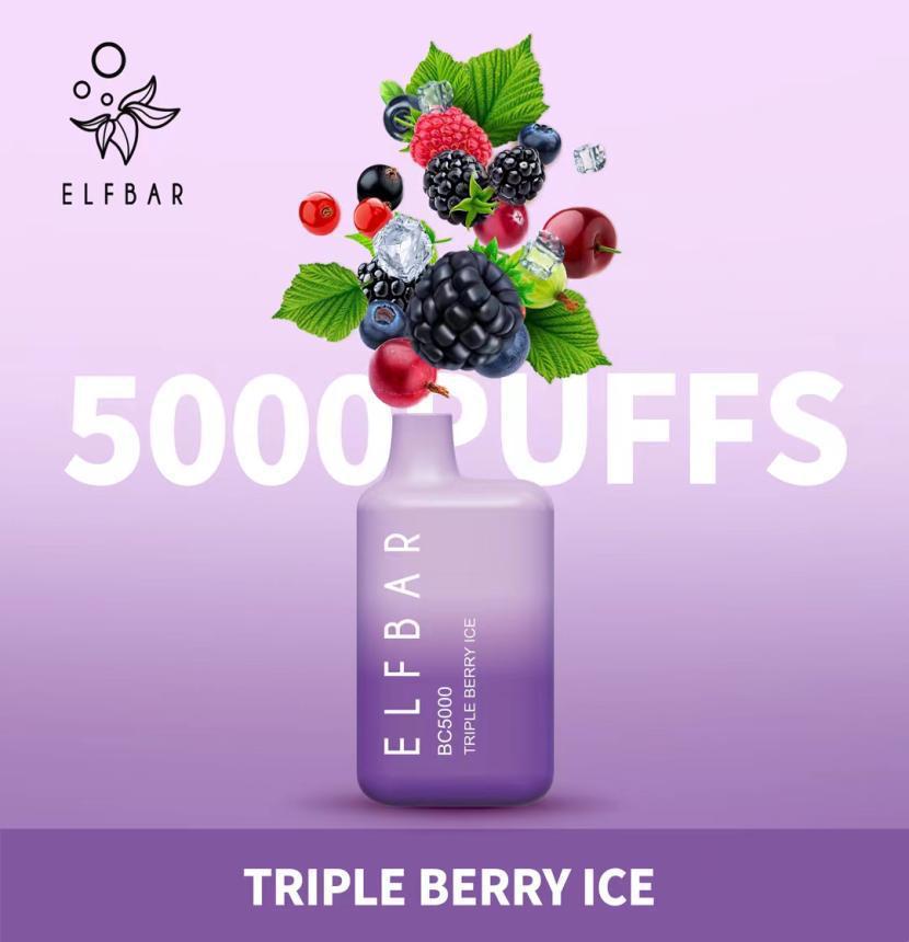 Elf Bar BC5000 Disposable Vape Tripple Berry ice in Dubai Elf Bar BC5000 Disposable Vape Tripple Berry ice in Dubai