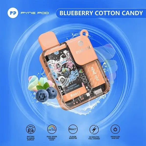 Pyne Pod Boost 8500 Puffs Blueberry Cotton Candy Pyne Pod Boost 8500 Puffs Blueberry Cotton Candy