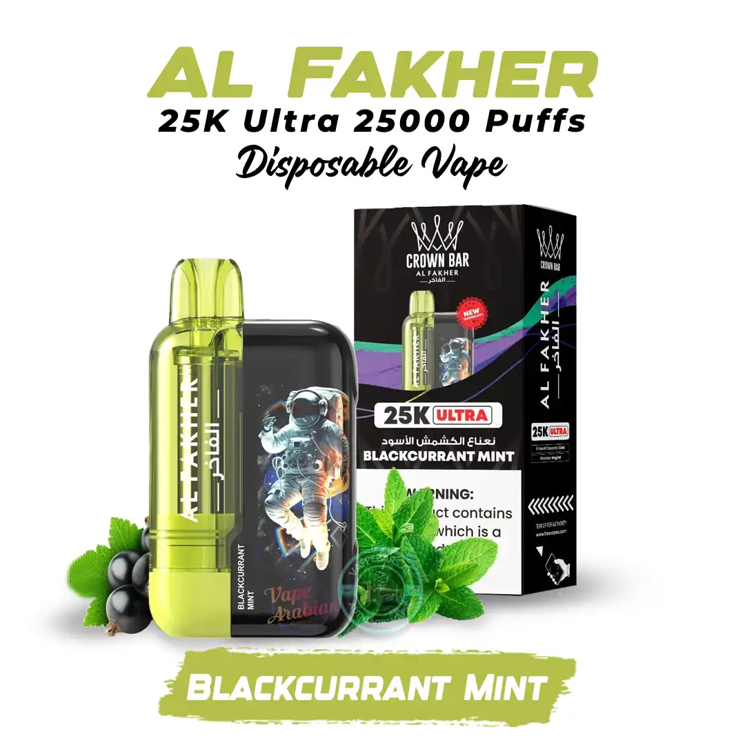 Al Fakher 25K Ultra Disposable Vape 25000 Puffs Blackcurrant Mint in Dubai Al Fakher 25K Ultra Disposable Vape 25000 Puffs Blackcurrant Mint in Dubai