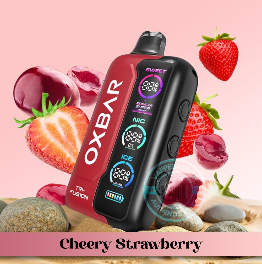 OXBAR TRI Fusion 45000 puffs Disposable Vape Cheery Strawberry in Dubai UAE OXBAR TRI Fusion 45000 puffs Disposable Vape Cheery Strawberry in Dubai UAE