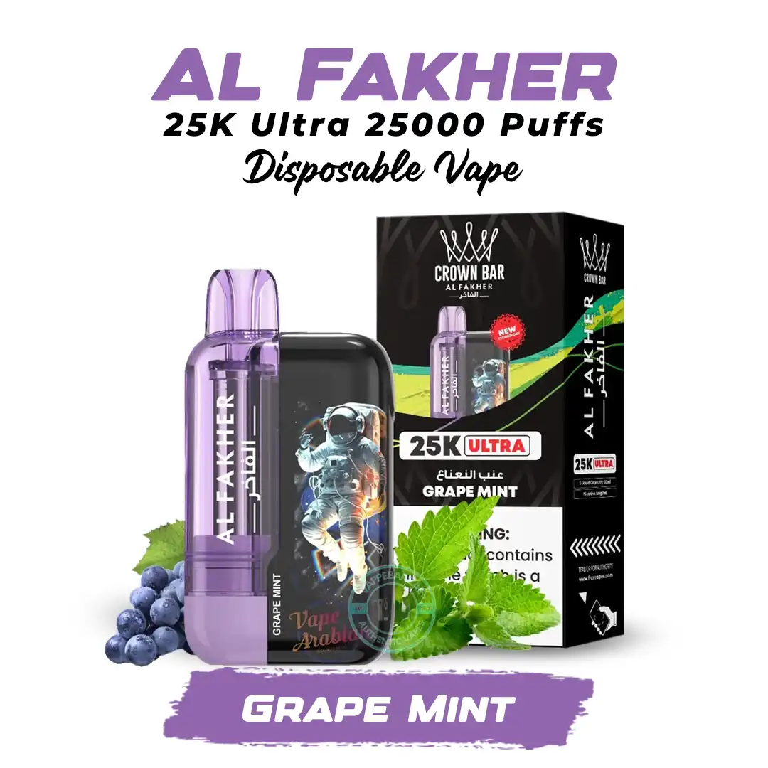 Al Fakher 25K Ultra Disposable Vape 25000 Puffs Grape Mint in Dubai Al Fakher 25K Ultra Disposable Vape 25000 Puffs Grape Mint in Dubai