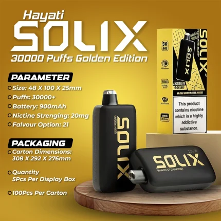 Hayati Solix 30000 Puffs Disposable Vape Golden Edition In UAE