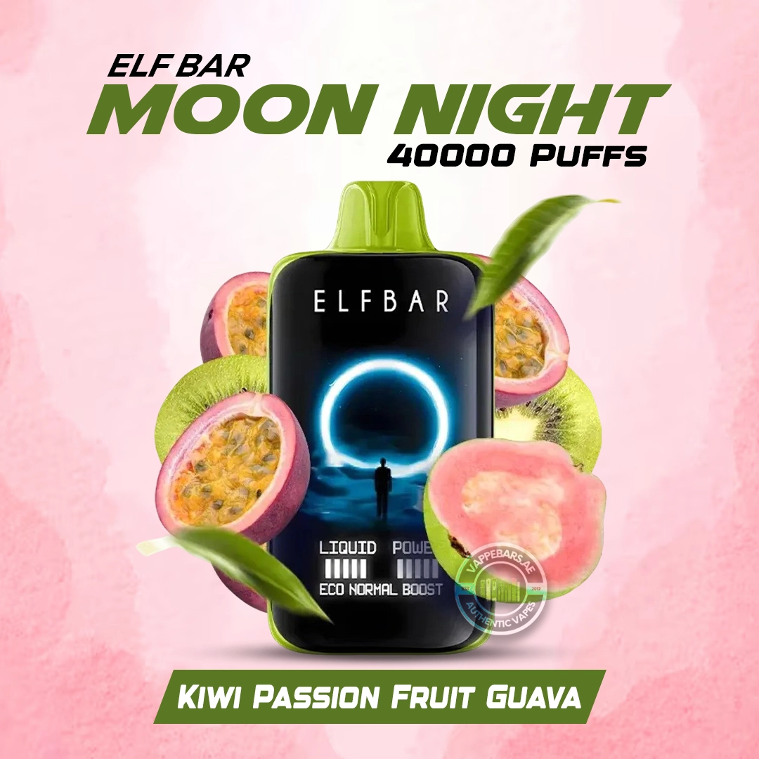 Elfbar Moonnight 40000 Puffs Kiwi Passion Fruit Guava in UAE Elfbar Moonnight 40000 Puffs Kiwi Passion Fruit Guava in UAE