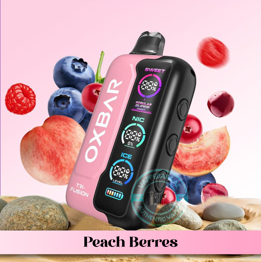 OXBAR TRI Fusion 45000 puffs Disposable Vape Peach Berres in Dubai UAE OXBAR TRI Fusion 45000 puffs Disposable Vape Peach Berres in Dubai UAE