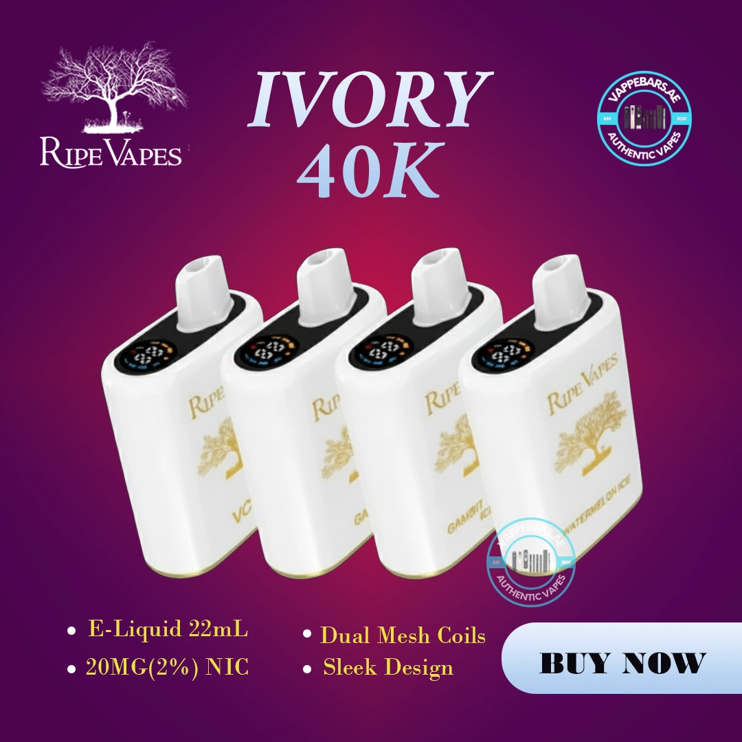 Ripe Vapes IVORY 40000 Puffs Disposable Vape In UAE Ripe Vapes IVORY 40000 Puffs Disposable Vape In UAE