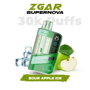 Zgar Supernova 30000 Puffs Sour Apple Ice Disposable Vape 20mg In UAE