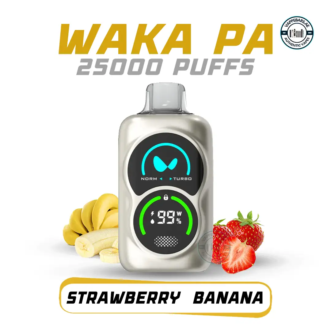 Waka PA 25000 Puffs Strawberry Banana Disposable Vape 50 MG in UAE Waka PA 25000 Puffs Strawberry Banana Disposable Vape 50 MG in UAE