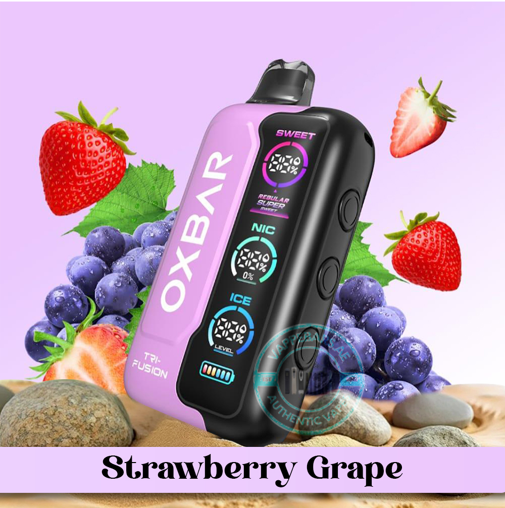 OXBAR TRI Fusion 45000 puffs Disposable Vape Strawberry Grape in Dubai UAE OXBAR TRI Fusion 45000 puffs Disposable Vape Strawberry Grape in Dubai UAE