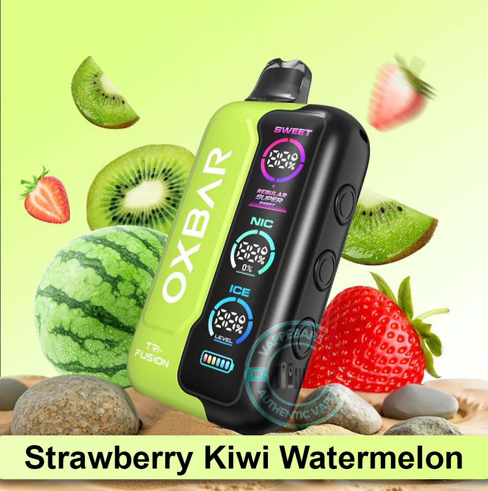 OXBAR TRI Fusion 45000 puffs Disposable Vape Strawberry Kiwi Watermelon in Dubai UAE OXBAR TRI Fusion 45000 puffs Disposable Vape Strawberry Kiwi Watermelon in Dubai UAE