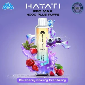 HAYATI Pro Max 4000 Puffs Blueberry Cherry Cranberry Disposable Vape in Dubai