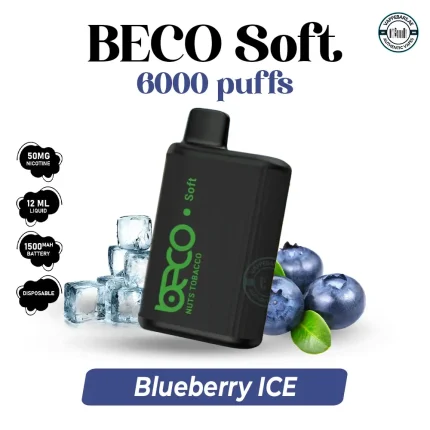 BECO Soft 6000 puffs 20MG Blueberry ICE Disposable Vape in UAE