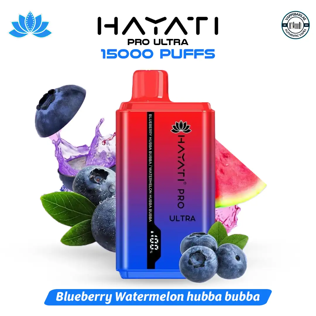 Buy Hayati Pro Ultra 15000 Puffs Blueberry Watermelon hubba bubba in UAE Buy Hayati Pro Ultra 15000 Puffs Blueberry Watermelon hubba bubba in UAE