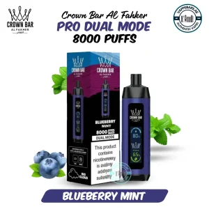 Al Fakher Pro Crown Bar 8000 Puffs Blueberry mint in UAE