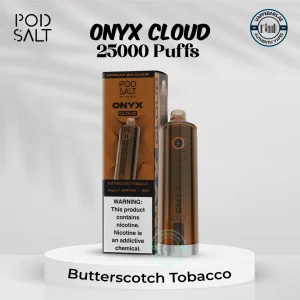 Pod Salt Onyx Cloud 25000 Puffs Butterscotch Tobacco Disposable Vape in Dubai