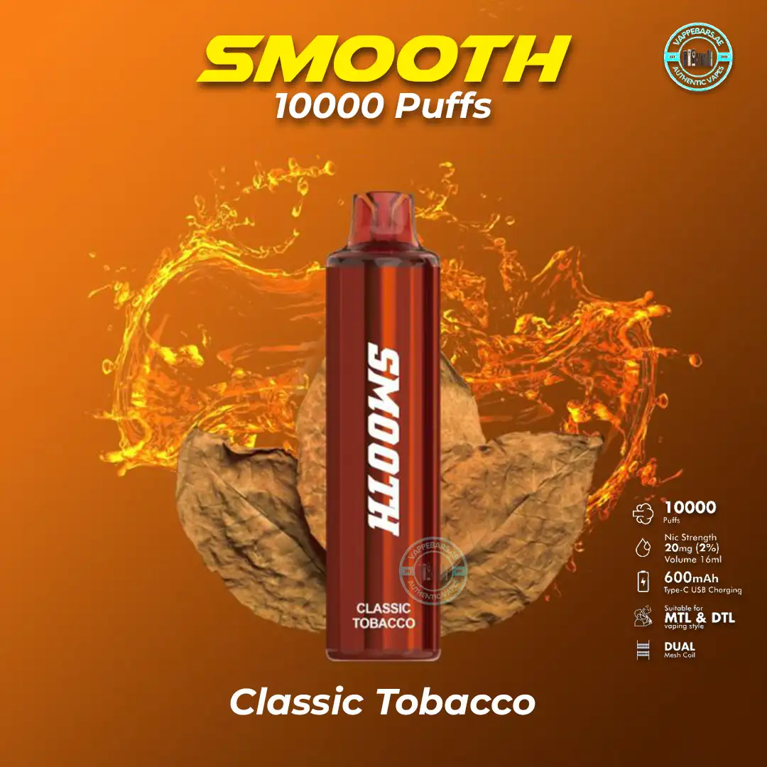 Smooth 10000 Puffs Classic Tobacco Disposable Vape in Dubai UAE Smooth 10000 Puffs Classic Tobacco Disposable Vape in Dubai UAE