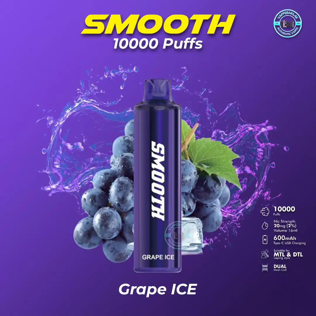 Smooth 10000 Puffs Grape ICE Disposable Vape in Dubai UAE Smooth 10000 Puffs Grape ICE Disposable Vape in Dubai UAE
