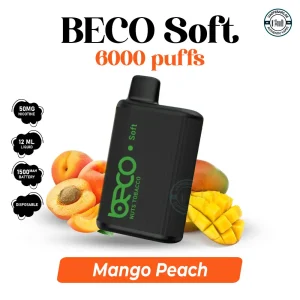 BECO Soft 6000 puffs 20MG Mango Peach Disposable Vape in UAE