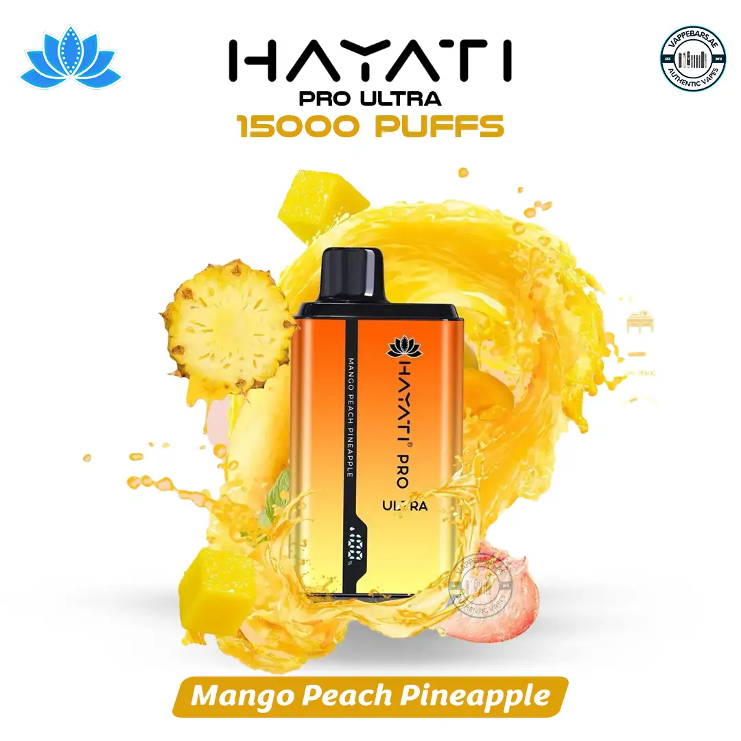 Buy Hayati Pro Ultra 15000 Puffs Mango Peach Pineapple in UAE Buy Hayati Pro Ultra 15000 Puffs Mango Peach Pineapple in UAE
