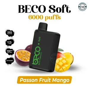 BECO Soft 6000 puffs 20MG Passon Fruit Mango Disposable Vape in UAE