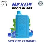POD SALT NEXUS Sour Blue Raspberry 6000 Puffs in Dubai UAE