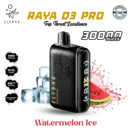 Elf Bar 30000 Puffs Watermelon Ice Raya D3 Pro in Dubai UAE