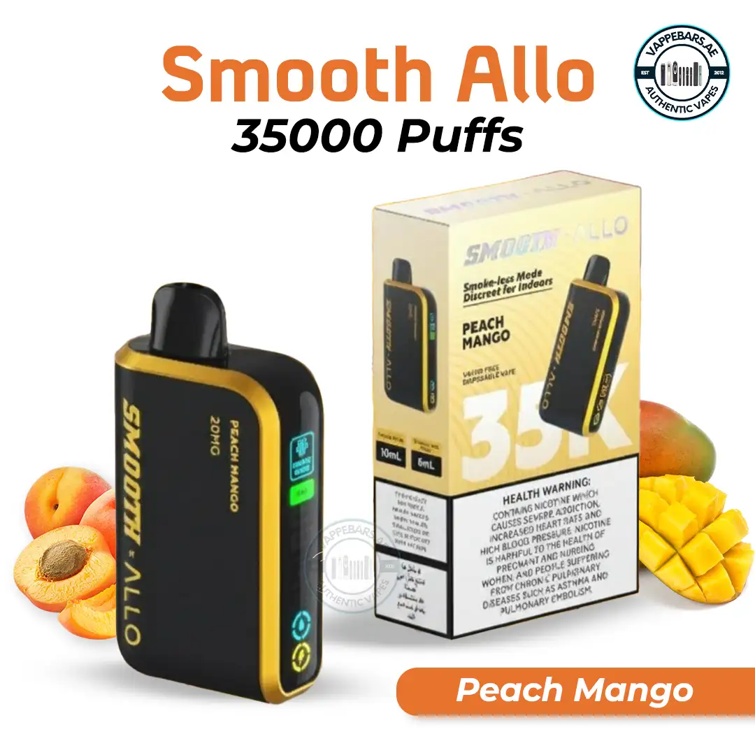 Smooth Allo 35000 puffs Disposable Vape Peach Mango in UAE Smooth Allo 35000 puffs Disposable Vape Peach Mango in UAE