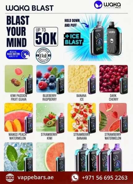 Buy Waka Blast 50000 Puffs 50mg Disposable Vape in UAE