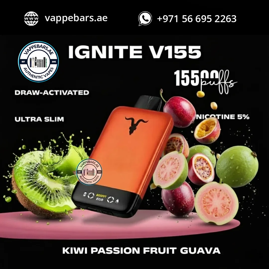 IGNITE V155 15500puffs Ultra Slim Pod Kit Disposable Vape Kiwi Passion Fruit Guava IGNITE V155 15500puffs Ultra Slim Pod Kit Disposable Vape Kiwi Passion Fruit Guava