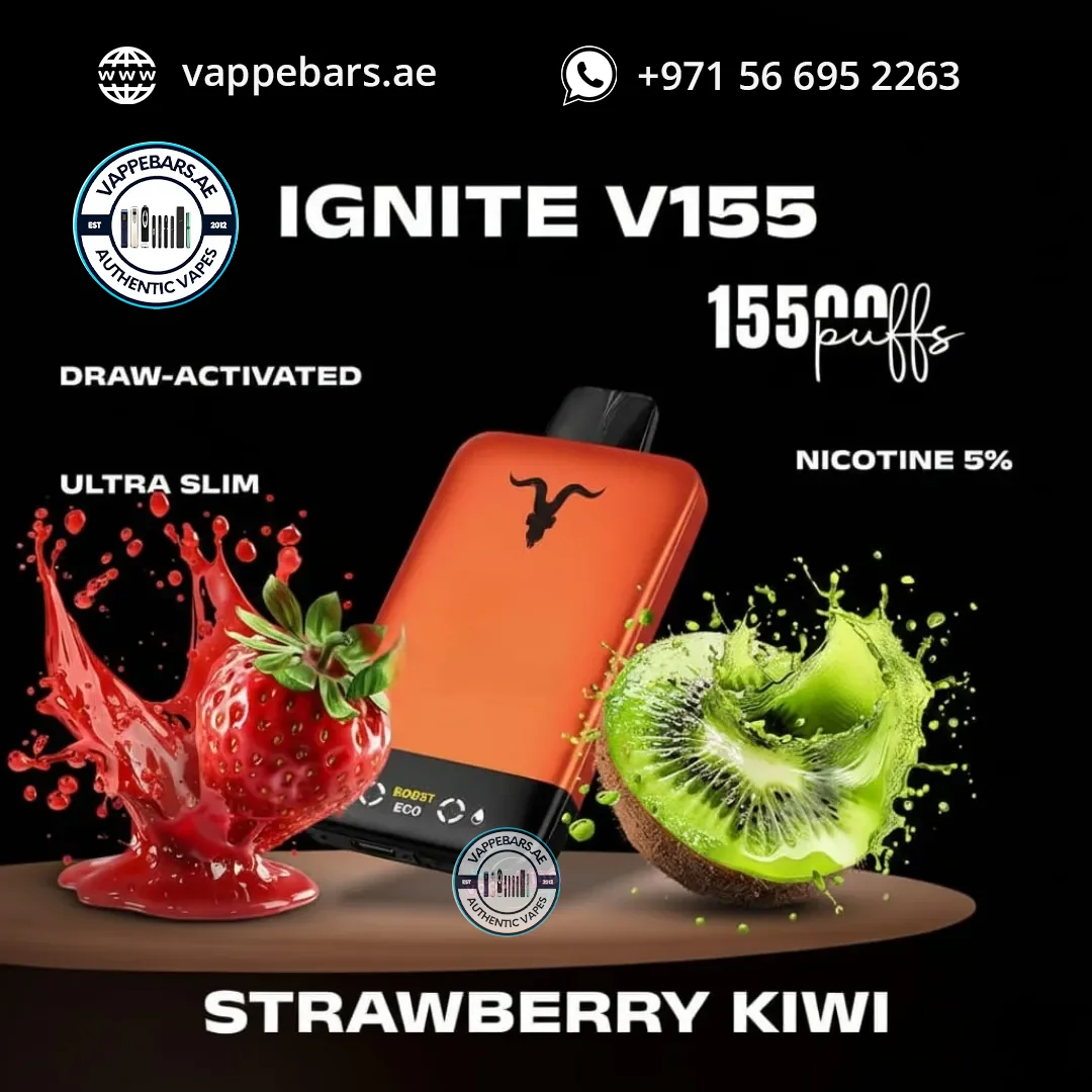IGNITE V155 15500puffs Ultra Slim Pod Kit Disposable Vape Strawberry Kiwi IGNITE V155 15500puffs Ultra Slim Pod Kit Disposable Vape Strawberry Kiwi