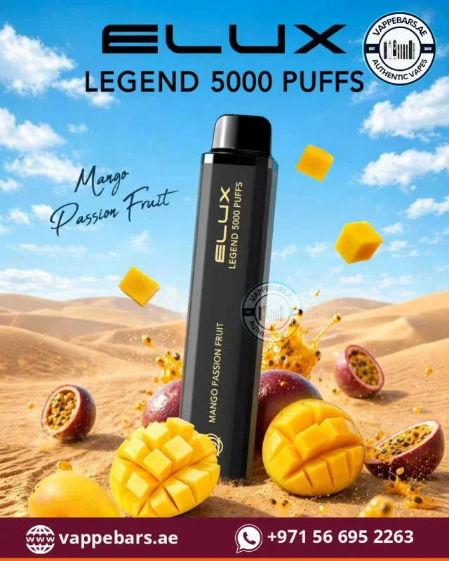 Elux Legend 5000 Puffs Disposable Vape Mango Passion Fruit in Dubai