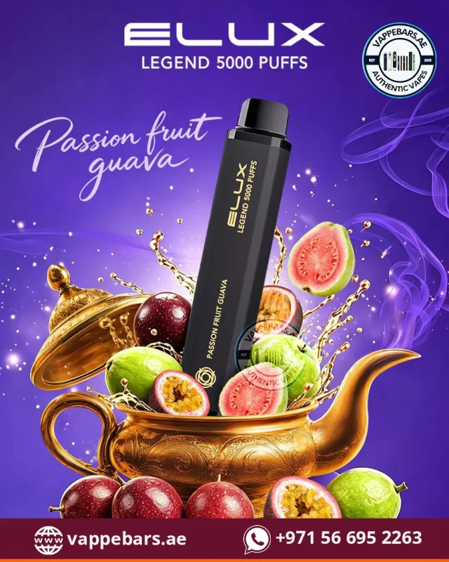 Elux Legend 5000 Puffs Disposable Vape Passion Fruit Guava in Dubai