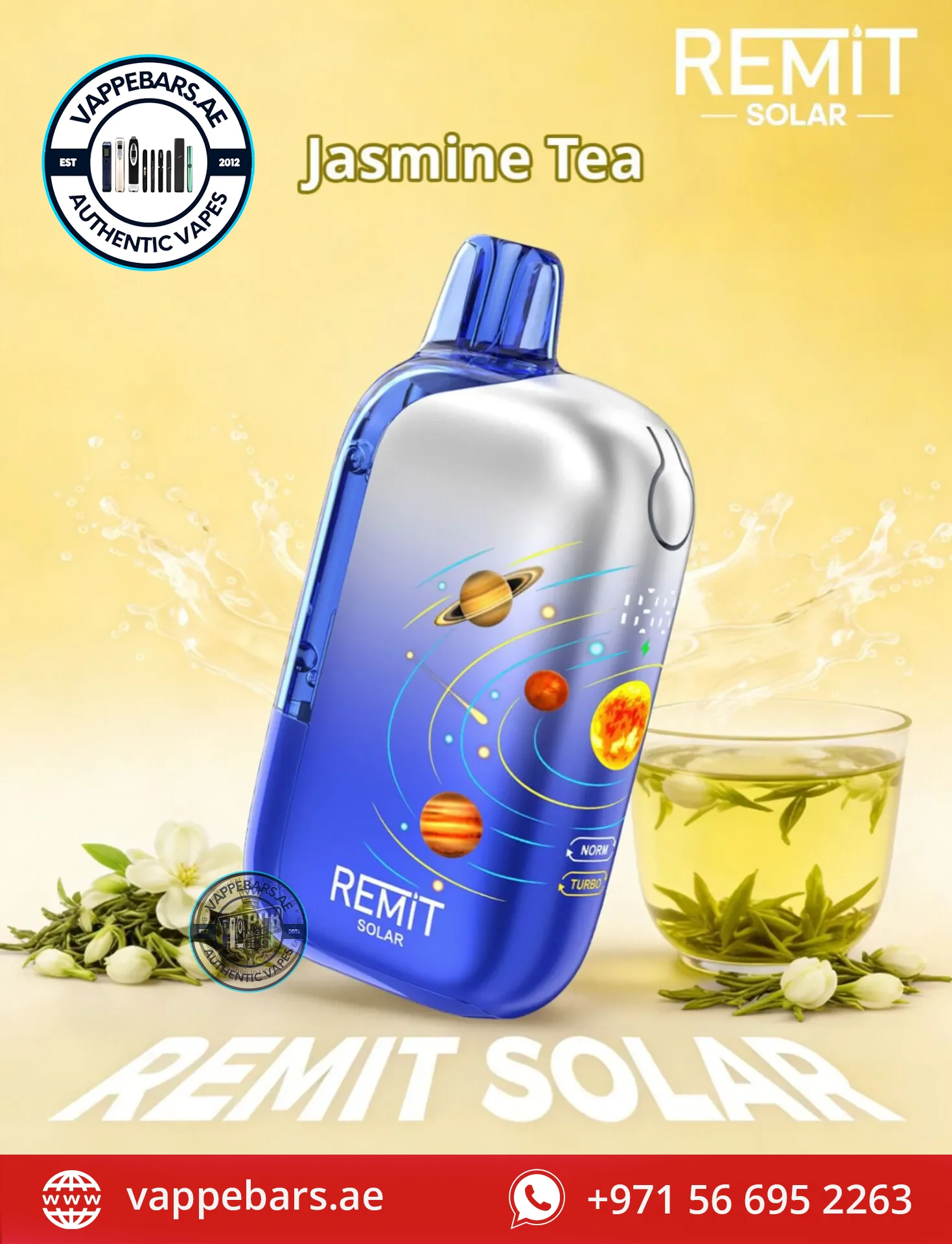 Remit Solar 50000 Puffs Disposable Vape Dual Mode Jasmine Tea Remit Solar 50000 Puffs Disposable Vape Dual Mode Jasmine Tea
