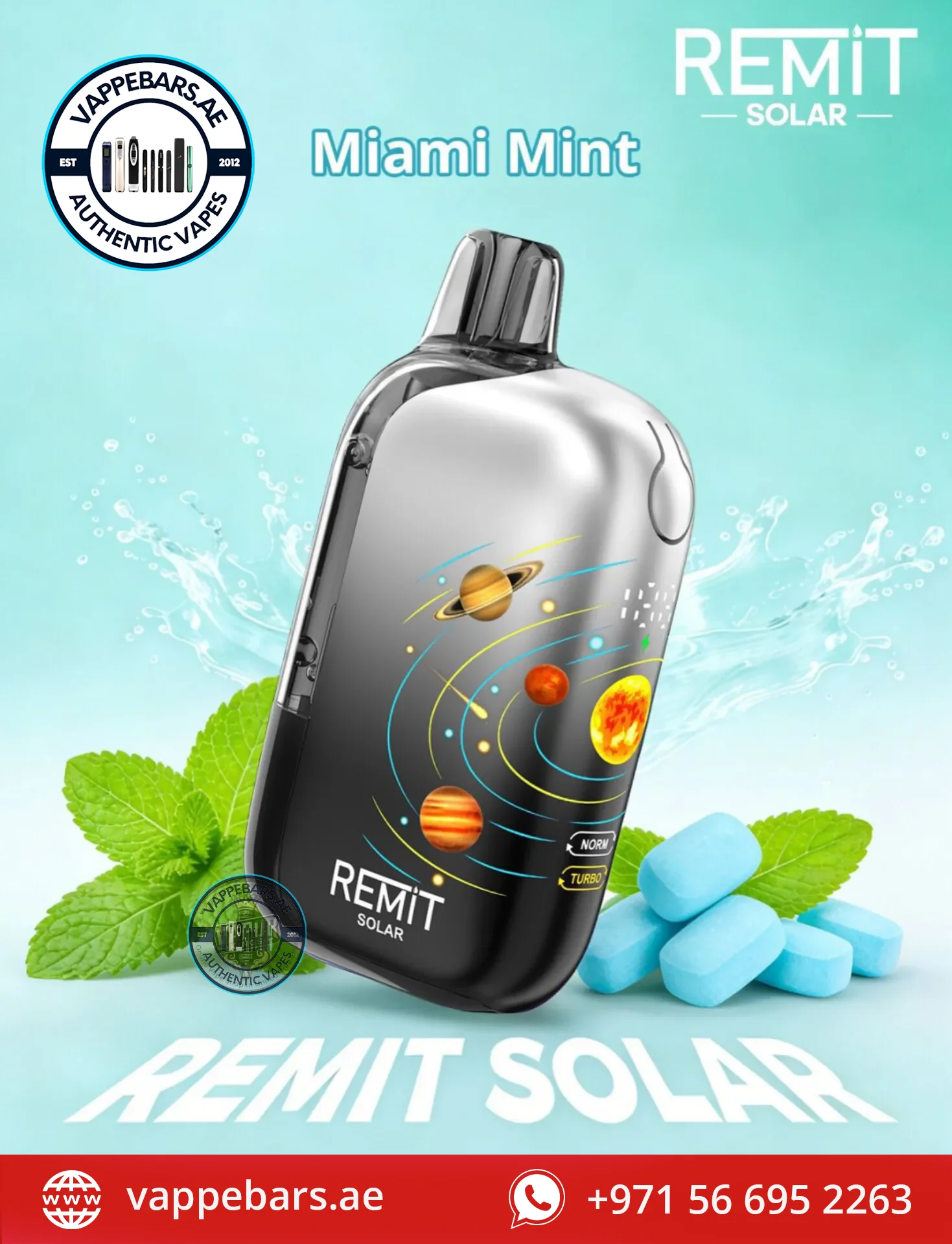 Remit Solar 50000 Puffs Disposable Vape Dual Mode Miami Mint Remit Solar 50000 Puffs Disposable Vape Dual Mode Miami Mint