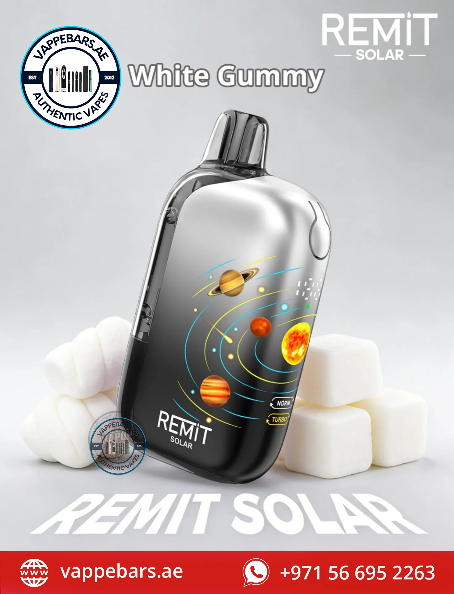 Remit Solar 50000 Puffs Disposable Vape Dual Mode White Gummy Remit Solar 50000 Puffs Disposable Vape Dual Mode White Gummy