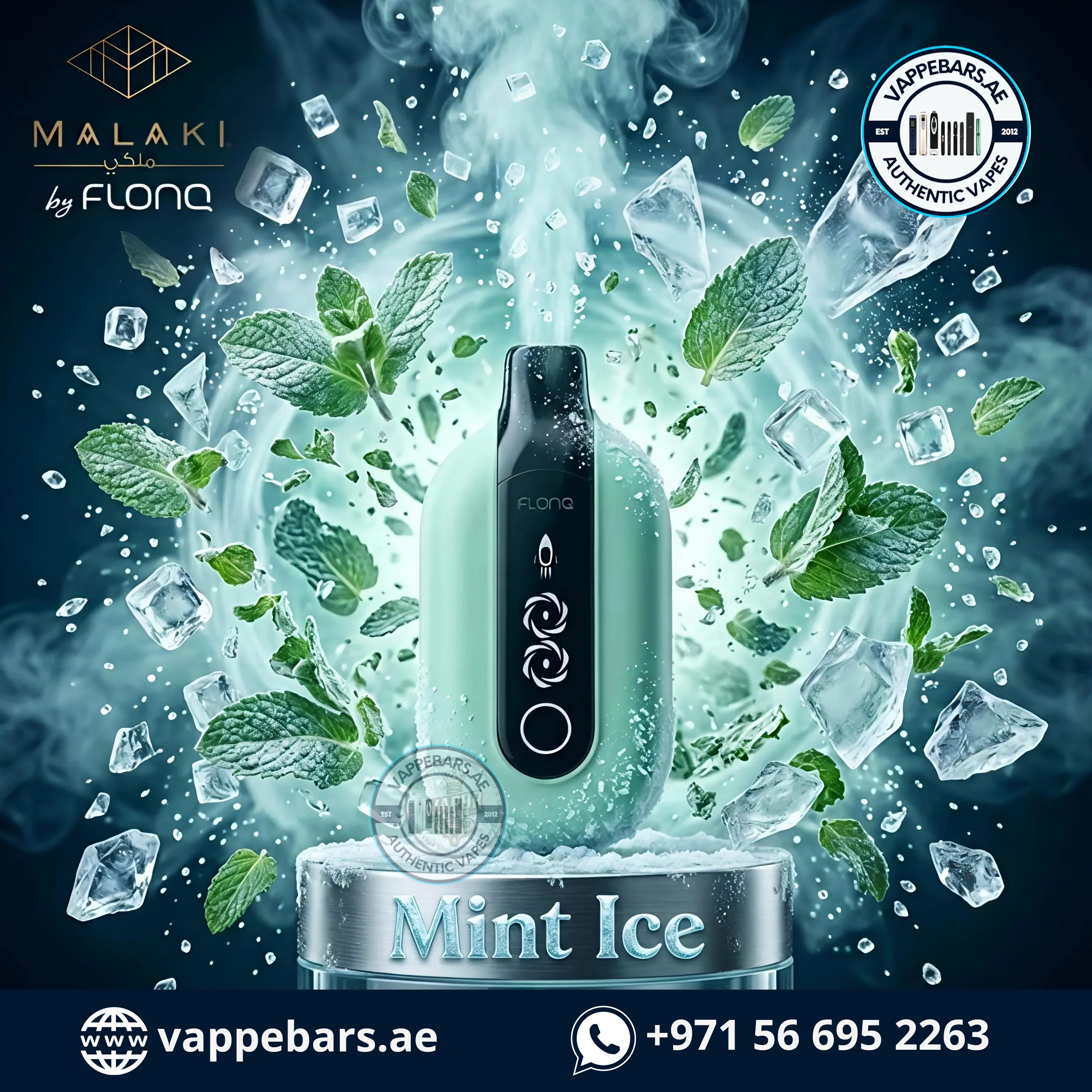 Malaki by Flonq Ultra 20K Puffs Disposable Vape Mint Ice in UAE Malaki by Flonq Ultra 20K Puffs Disposable Vape Mint Ice in UAE
