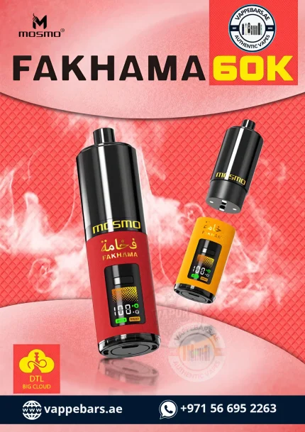 Order Now Mosmo Fakhama 60k Disposable Vape Kit & prefilled pod in Dubai UAE