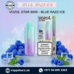 Vozol Star 8000 Puffs Disposable Vape Blue Razz Ice in UAE