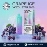 Vozol Star 8000 Puffs Disposable Vape Grape Ice in UAE