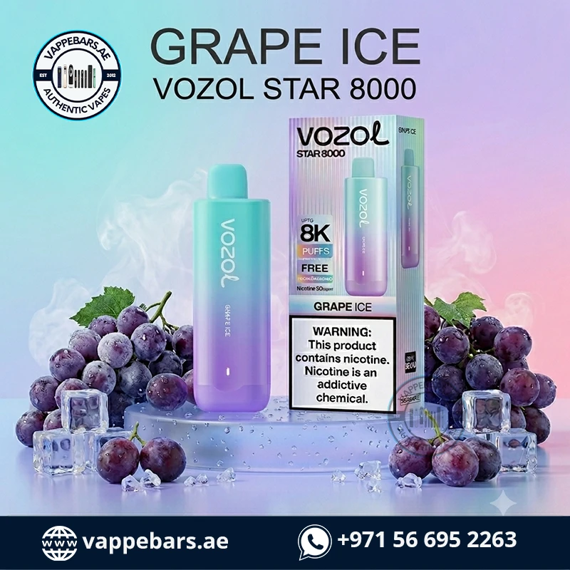 Vozol Star 8000 Puffs Disposable Vape Grape Ice in UAE Vozol Star 8000 Puffs Disposable Vape Grape Ice in UAE