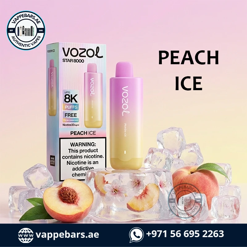 Vozol Star 8000 Puffs Disposable Vape Peach Ice in UAE Vozol Star 8000 Puffs Disposable Vape Peach Ice in UAE