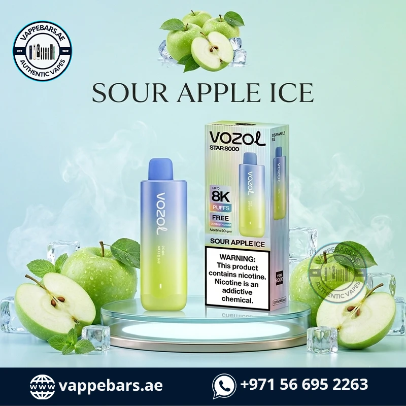 Vozol Star 8000 Puffs Disposable Vape Sour Apple Ice in UAE Vozol Star 8000 Puffs Disposable Vape Sour Apple Ice in UAE
